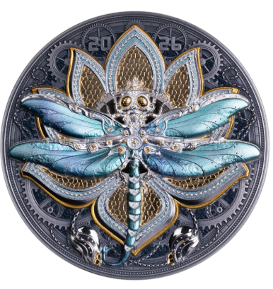 DRAGONFLY Steambeasts 5 Oz Silver Coin
