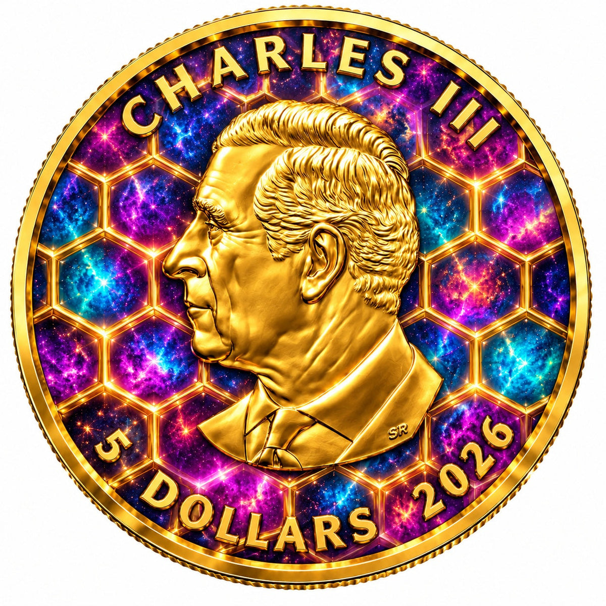 The Galactic Bee Maple Leaf 2026 – Rückseite mit König Charles III.