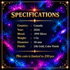 The Galactic Bee Maple Leaf 2026 – Zertifikat Rückseite