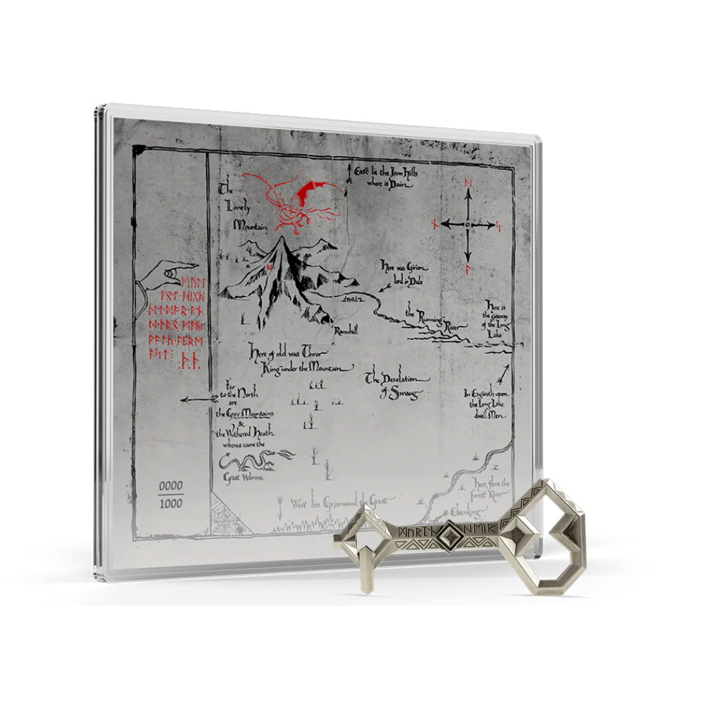 Silber-Set – The Hobbit: Thorins Karte & Schlüssel 2026 | 3/4 oz + 5 g Ag .999 | Limitiert 1.000 Stück