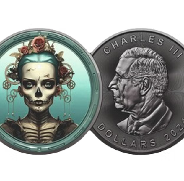MRS VICTORIA – Skeletons Maple Leaf | 1 oz Silbermünze | Ag .9999 | 5 CAD | Kanada 2024*