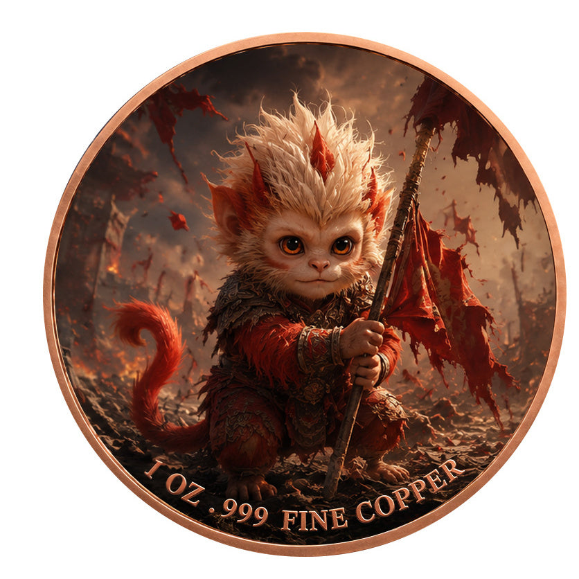 Feuer-Affenkönig – 1 oz Kupfermedaille