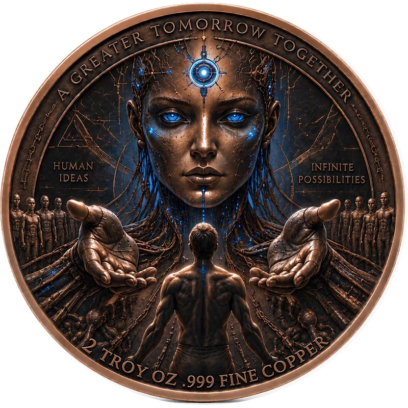 AI Ascension 2026 – 2 oz Kupfermedaille | Cu .999 | Hobo Coin Exclusive