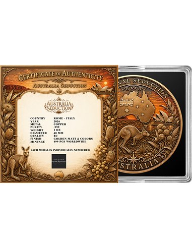 Australia Seduction – National Seduction Series 1 oz Kupfer 999 Golden Matt & Colors 2026