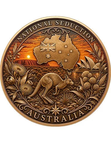 Australia Seduction – National Seduction Series 1 oz Kupfer 999 Golden Matt & Colors 2026