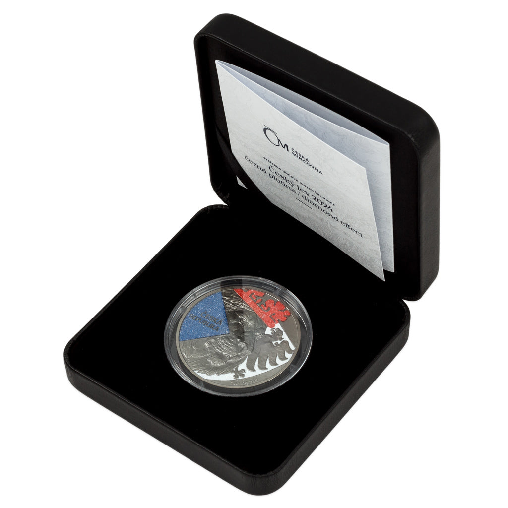 Tschechischer Löwe 2024 - 1 oz Silber - Diamanteneffekt