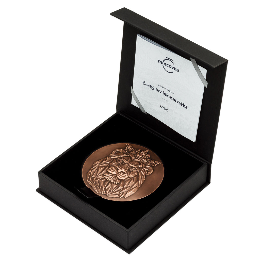 Tschechischer Löwe Kupfermedaille High Relief