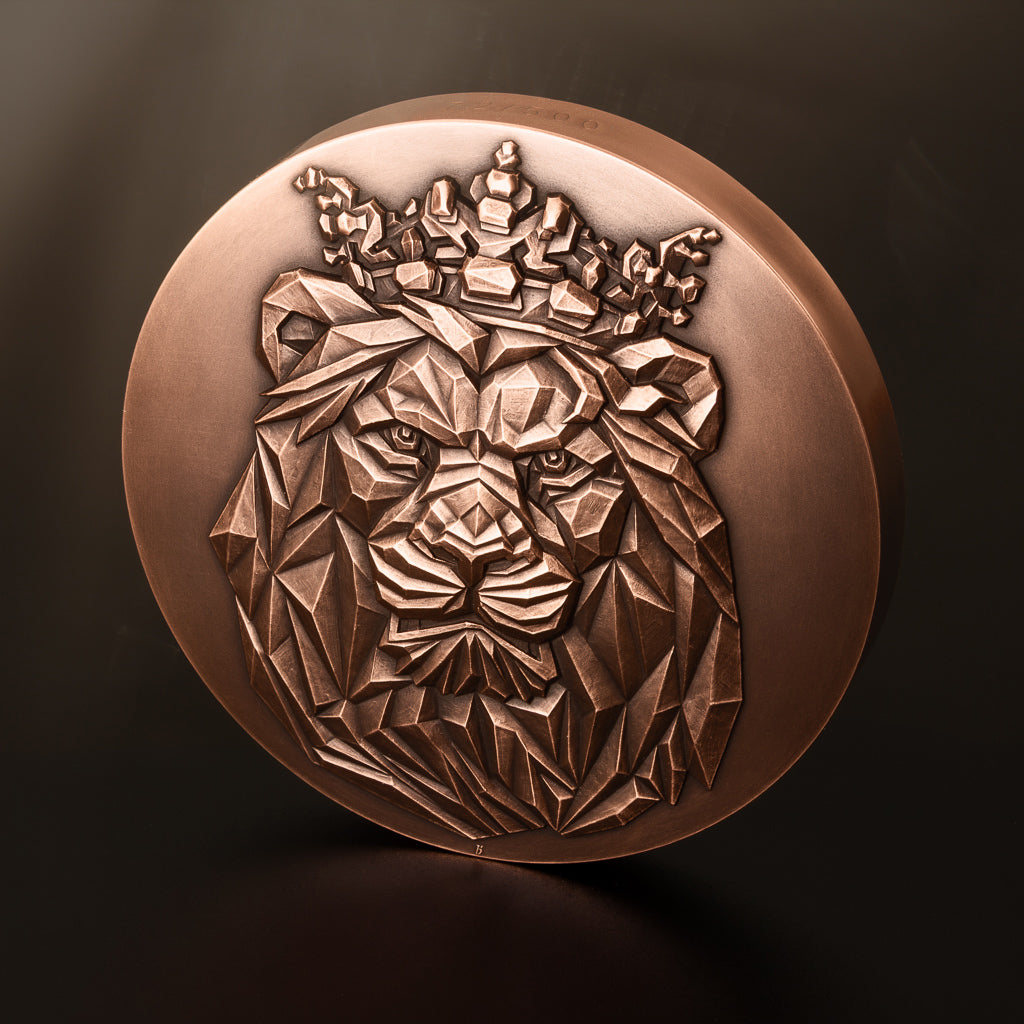 Tschechischer Löwe Kupfermedaille High Relief