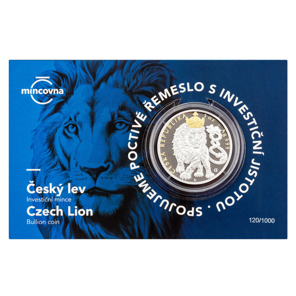 Czech Lion 2026 – teilvergoldete Proof-Silbermünze im nummerierten Blister