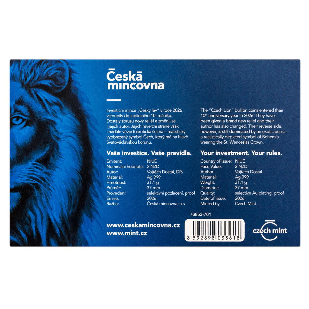 Czech Lion 2026 – Rückseite der nummerierten Blisterverpackung