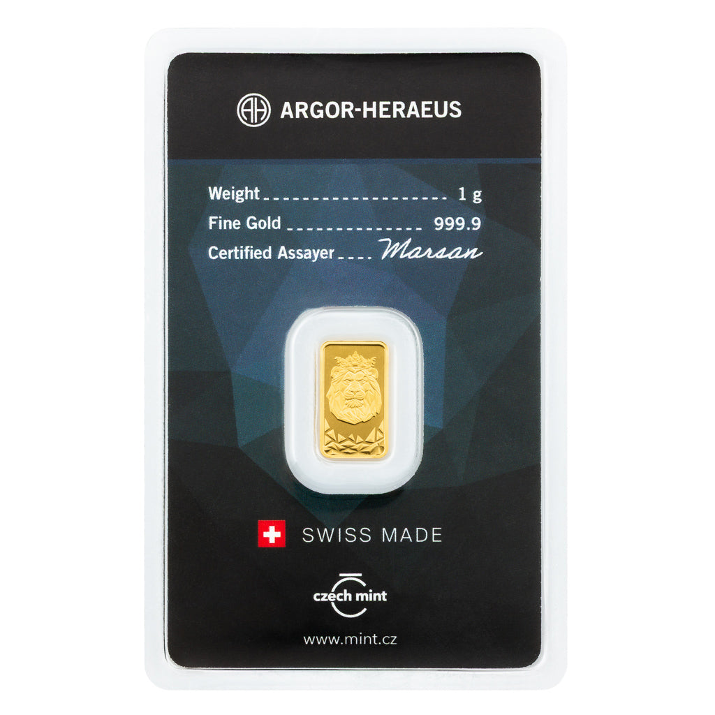 Czech Mint x Argor-Heraeus 1g Goldbarren 999,9 – Tschechischer Löwe 2026**