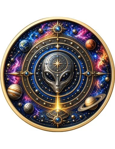 Kupfermedaille 1 oz – Cosmic Encounter: Visitors from the Stars 2026 | Colors & Gold | Hobo Coin Exclusive