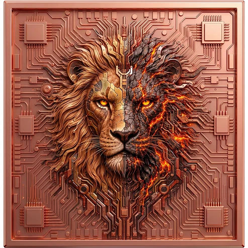 Cyber Lion 2026 – 1 oz Kupferbarren | Cu .999 | Hobo Coin Exclusive