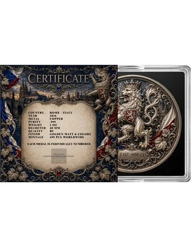 Czech Seduction – National Seduction Series 1 oz Kupfer 999 Antik & Colors 2026