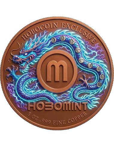 Dragon of the Cosmic Storm – 5 oz Kupfer 999 High Relief Colors UV 2026 – HoboMint