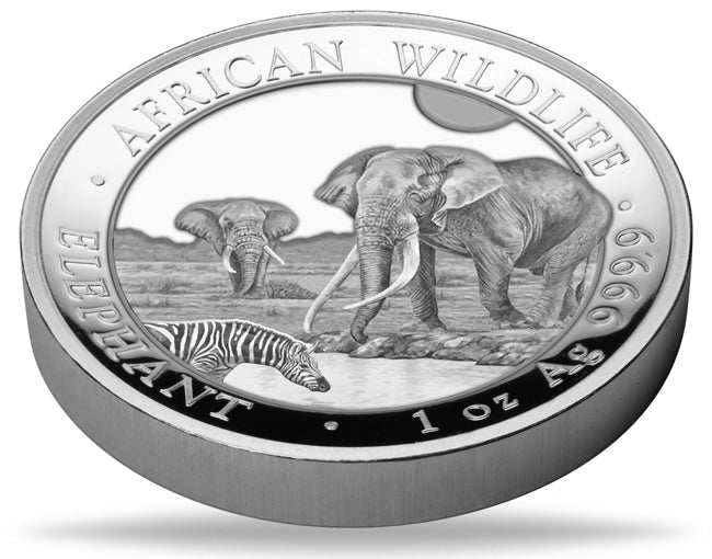 Somalia - African Wildlife Elefant 2026 - 1 Oz Silber High Relief PP