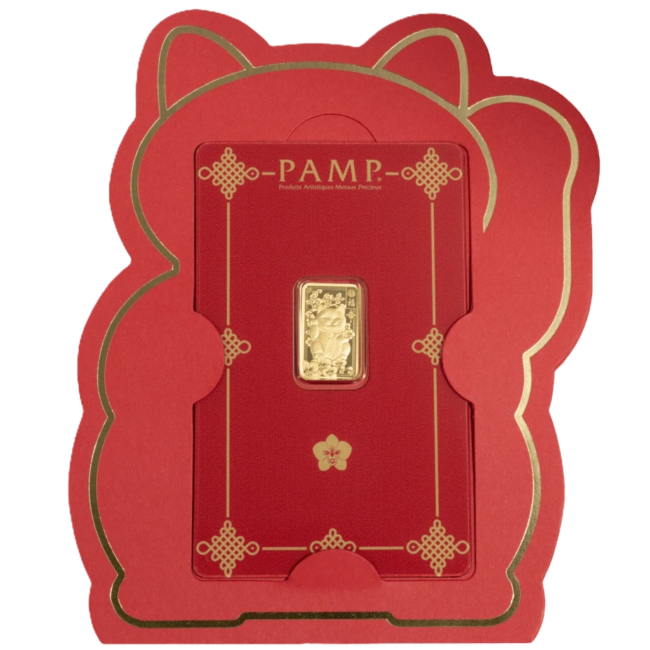Lucky Cat 2.5g Goldbarren PAMP**