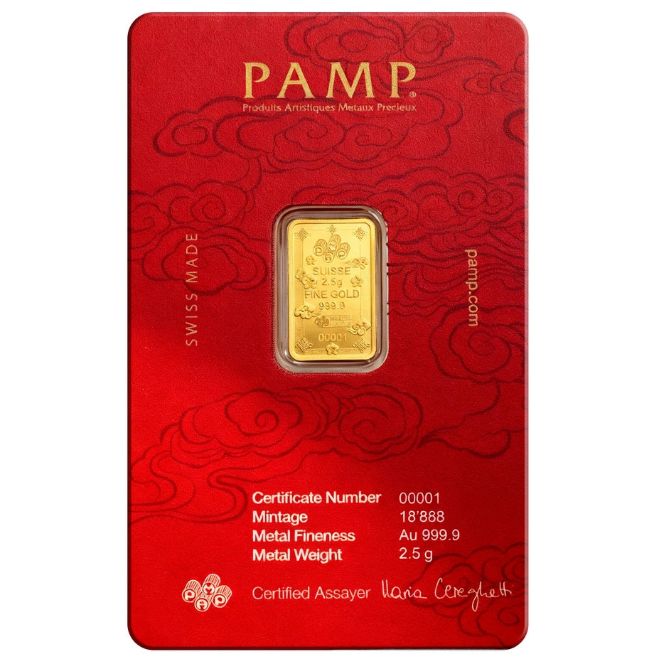 Lucky Cat 2.5g Goldbarren PAMP**