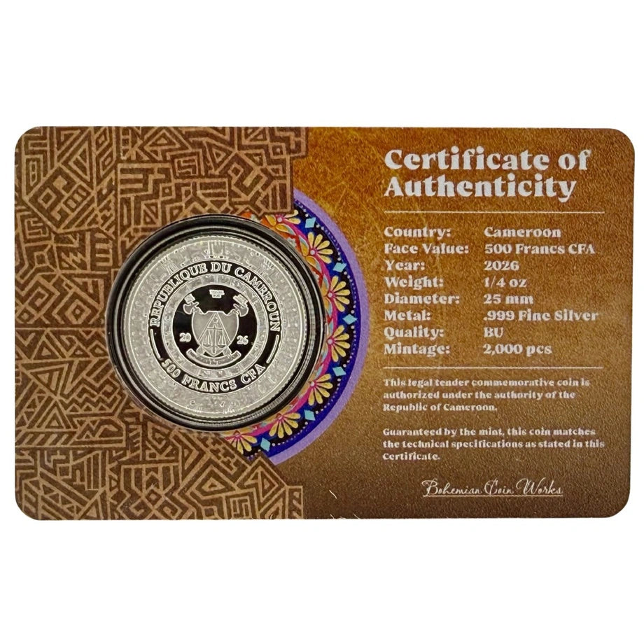 Mexican Cinco Grandes – Jaguar 1/4 oz Silber 999 Proof 2026 (Kamerun)