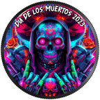 México Día de los Muertos – Cyberpunk | 1 oz Silbermünze | Ag .999 | Ruthenium | Farbdruck | 2023*