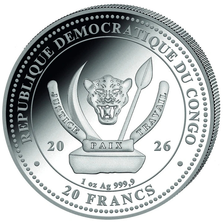 Congo World’s Wildlife – Hai 1 oz Silber 999,9 Farbig 2026