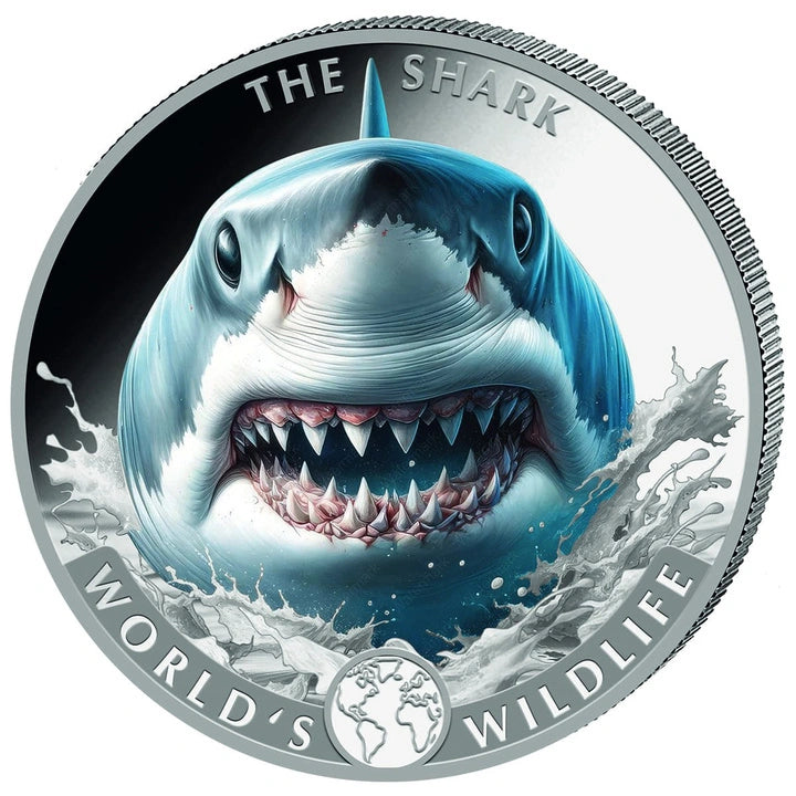 Congo World’s Wildlife – Hai 1 oz Silber 999,9 Farbig 2026