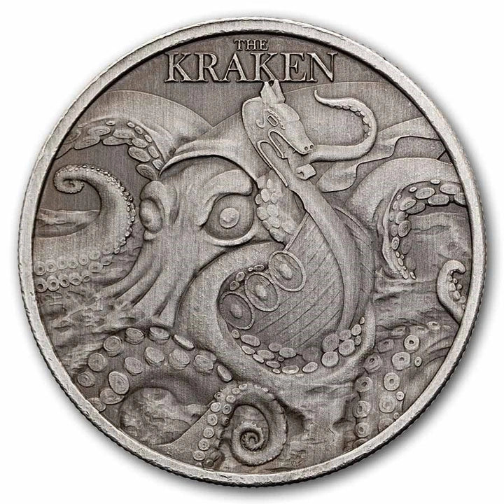 The Kraken 1 oz Silber 999 Antique Finish 2026 – Niue (Limitiert 500)