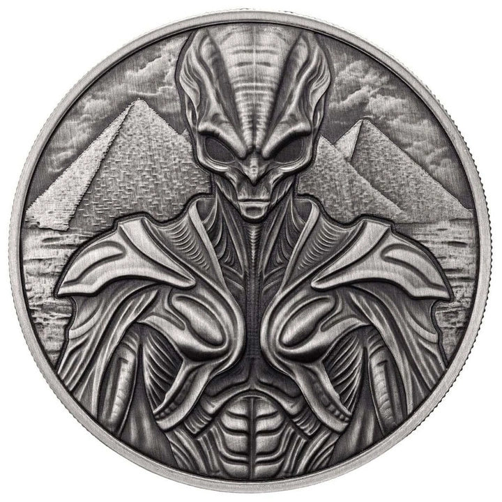 Scottsdale Mint Alien 1 oz Silber 999 Antiqued 2025 – Samoa (Pyramiden)