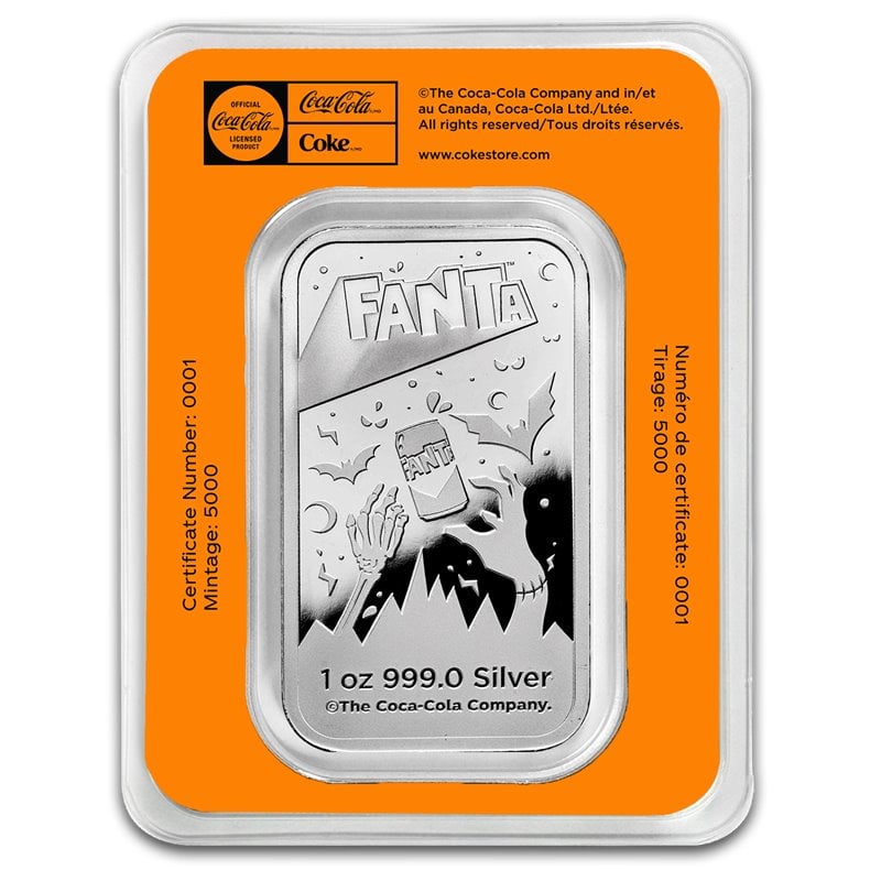 PAMP Fanta Halloween 2026 – Rückseite mit 1 oz .999 Silber und Seriennummer