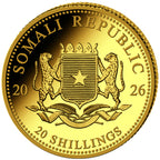 Rückseite African Wildlife Leopard 2026 – 0,5 g Gold Au .999 | PP | 5.000 Stück limitiert | Somalia