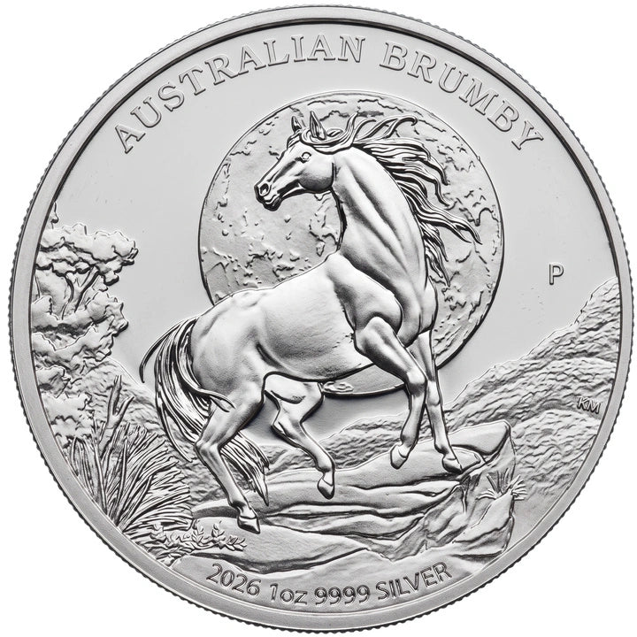 Australisches Wildpferd Brumby – 1 oz Silbermünze | Ag .9999 | Perth Mint | Australien 2026
