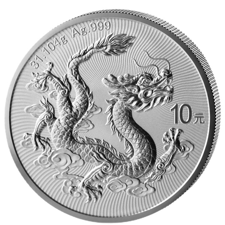 China – Chinesischer Drache 1 oz Silber 999 BU 2026 – China Gold Coin Corp
