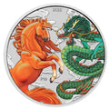 Chinese Myths and Legends: Drache & Pferd - Feuer und Erde - 1 oz Silber 9999 2026 – Perth Mint