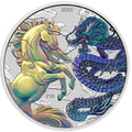 Chinese Myths and Legends: Drache & Pferd Opalite Farbig 1 oz Silber 9999 2026 – Perth Mint