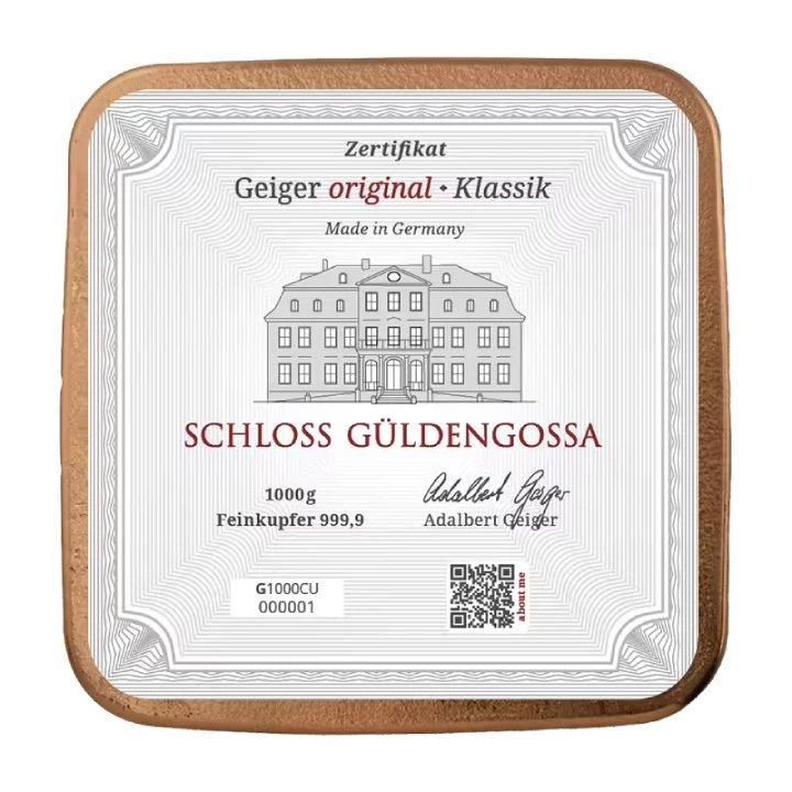 Gaiger Edelmetalle: 1000 Gramm Kupferbarren