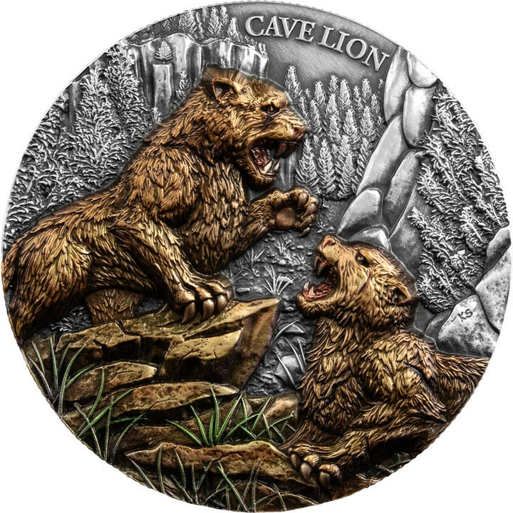Germania Megafauna Cave Lion 2 oz Silver 2026 - Colored Proof