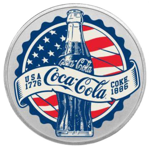 Silbermedaille 1 oz – Coca-Cola USA 2026 | Coloriert | Prooflike | Ag .999 | PAMP | Limitiert 5.000 Stück