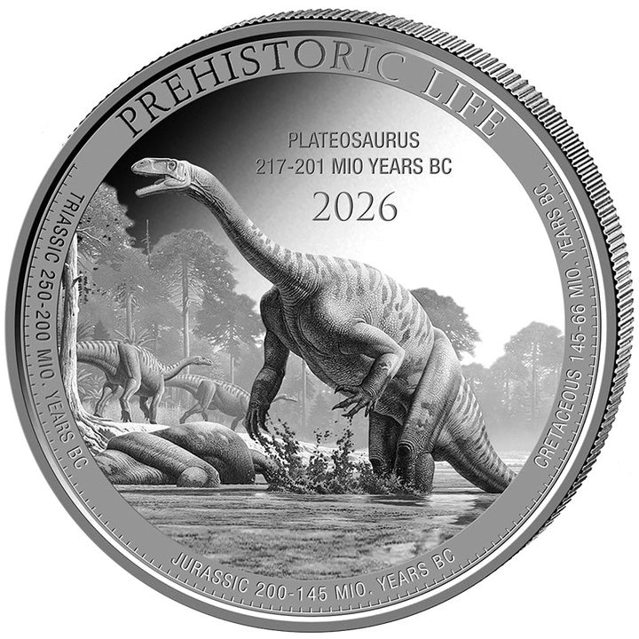 Prähistorisches Leben – Plateosaurus 2026 | 1 oz Silbermünze | Ag .9999 | Prehistoric Life | LEV**