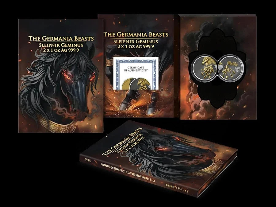 Germania Beasts Sleipnir Geminus 2026 1 oz Silber mit Gold und Ruthenium