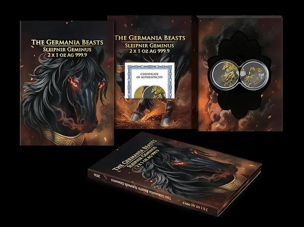 Germania Beasts Sleipnir Geminus 2026 1 oz Silber mit Gold und Ruthenium