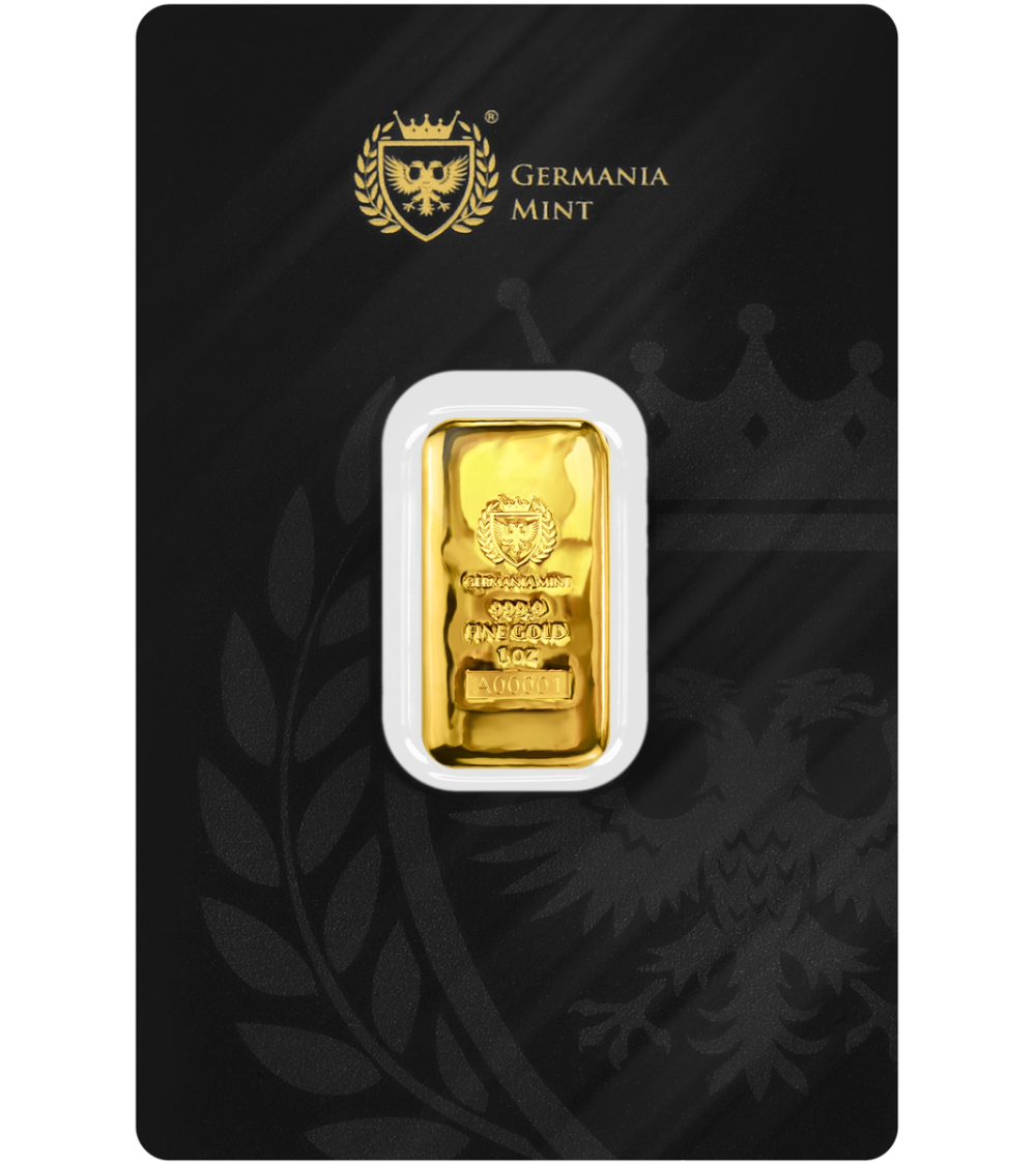 Goldbarren 1 oz – Au .9999 | Germania Mint | Cast Bar**