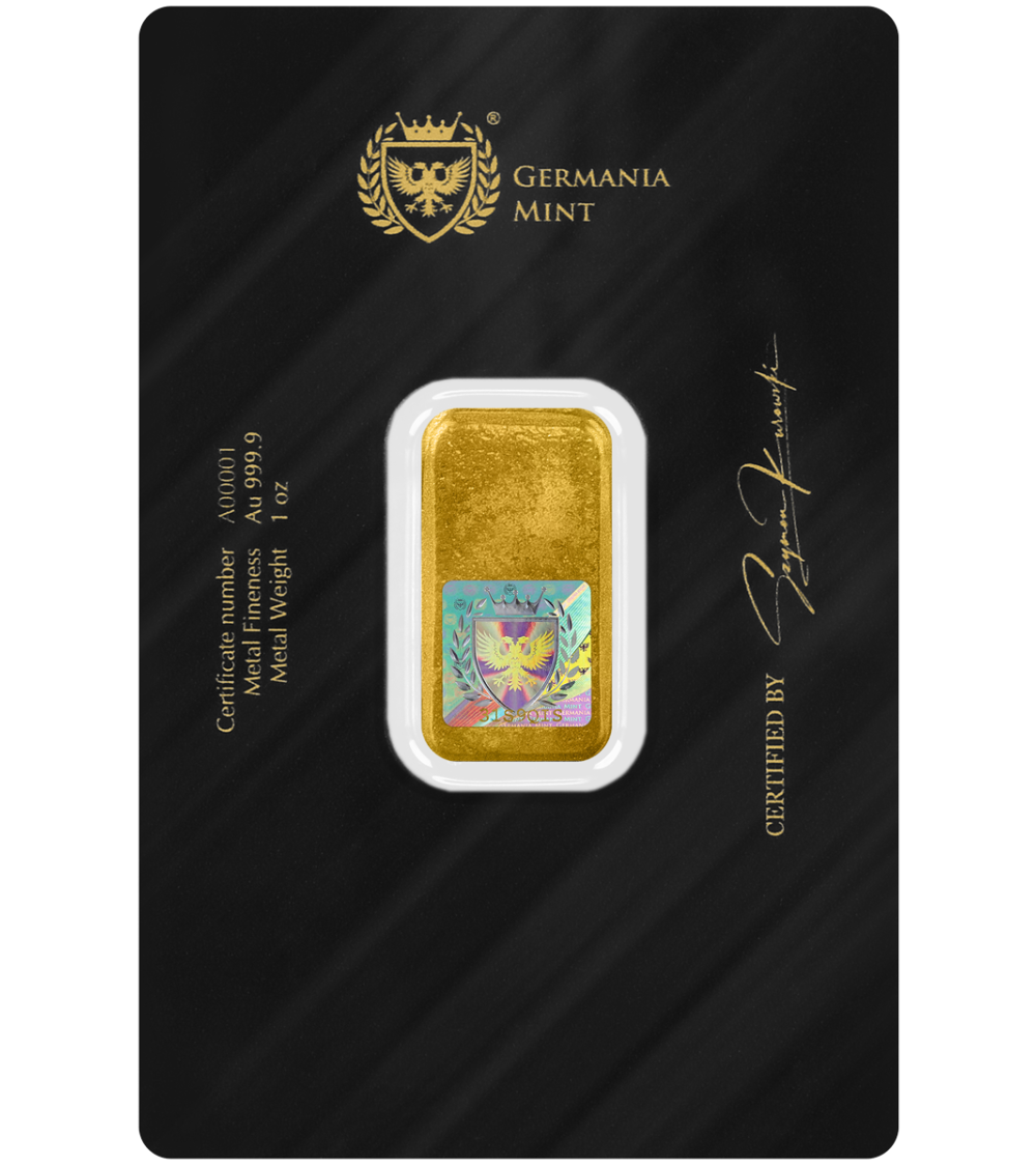 Goldbarren 1 oz – Au .9999 | Germania Mint | Cast Bar**