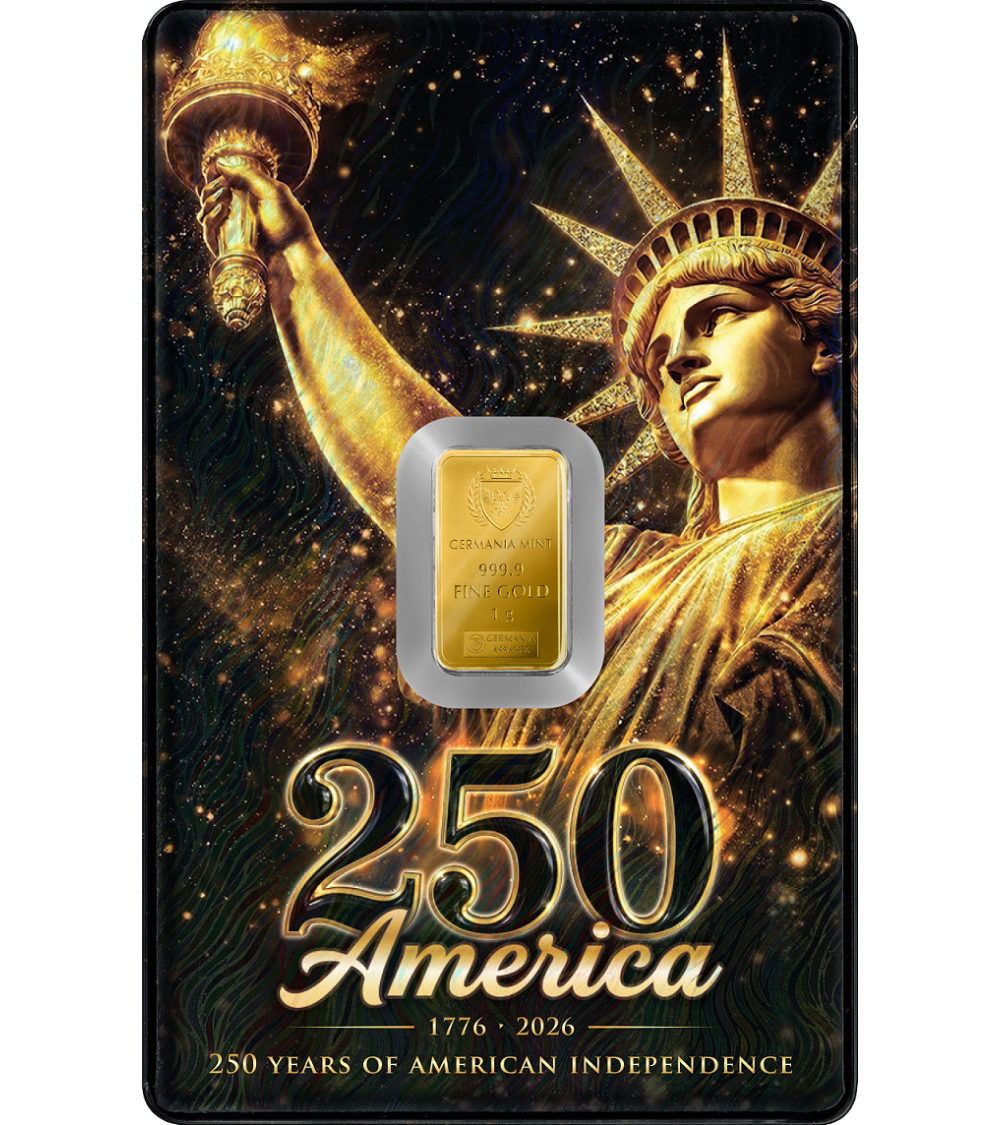 Goldbarren 1 g – American Independence 2026 | Au .9999 | Germania Mint | Limitiert 2.500 Stück**