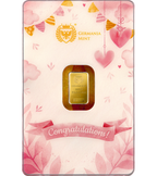 Goldbarren 1 g – Geburt Mädchen | Baby Commemorative Edition | Au .9999 | Safepack-Karte**