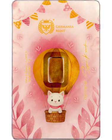 Goldbarren 1 g – Geburt Mädchen | Baby Commemorative Edition | Au .9999 | Safepack-Karte**