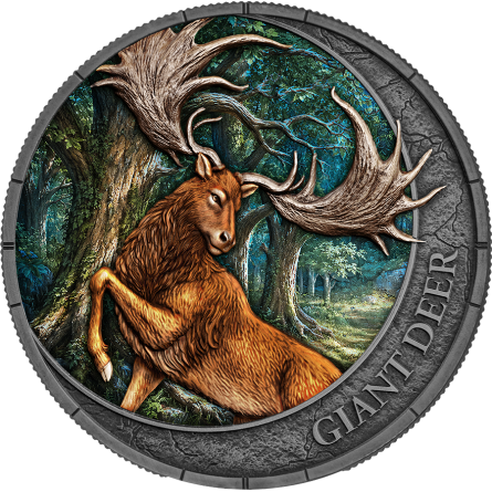 Megafauna Riesenhirsch Oblivion 2026 – 1 oz Silber, Motivseite