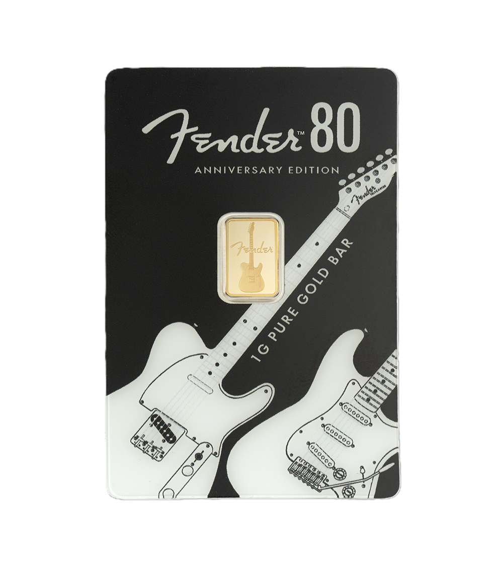Goldbarren 1 g – Fender 80th Anniversary | Au .9999 | 2026**