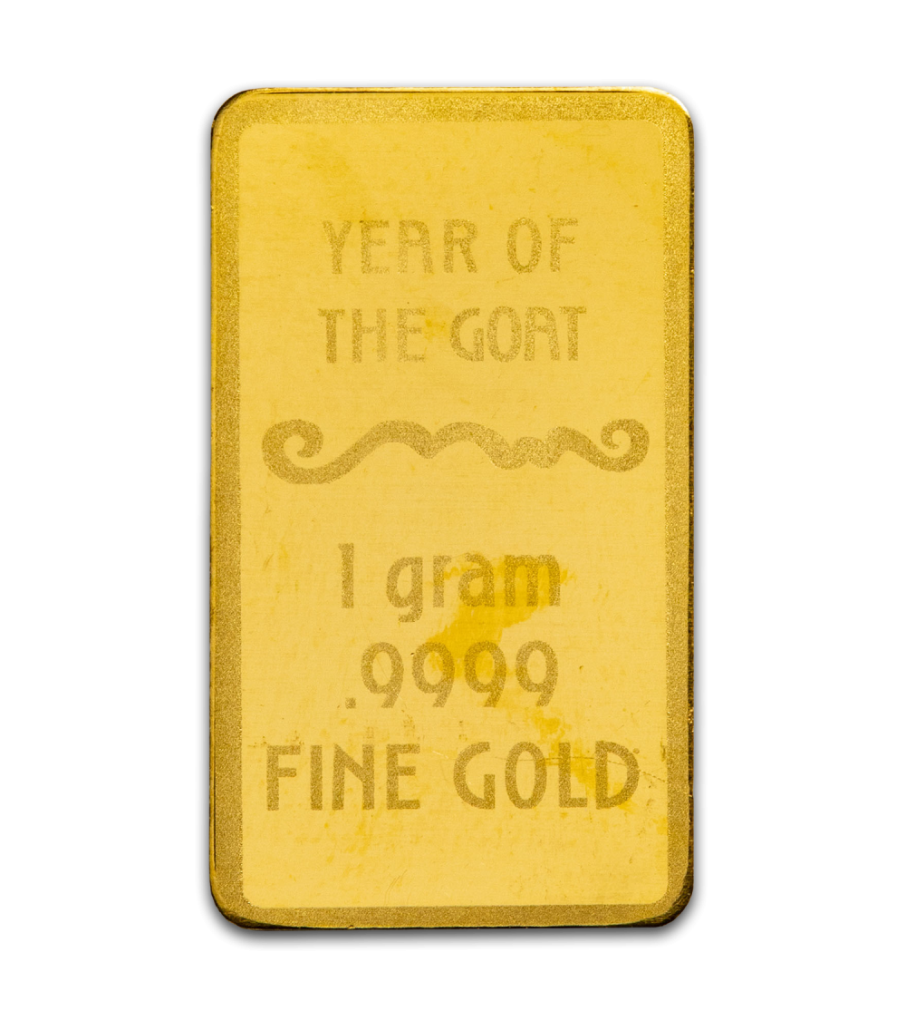 Lunar Year of the Goat 2027 – 1 g Goldbarren | Au .9999 | Proof-like | PAMP | Safepack**
