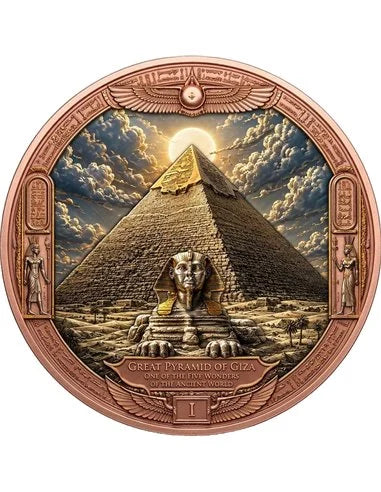 Great Pyramid of Giza – Five Ancient Wonders | 1 kg Kupfer Round | Italy 2026