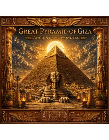 Great Pyramid of Giza – Five Ancient Wonders | 1 kg Kupfer Round | Italy 2026